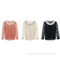 2013 New Spring Summer Women Fashion Blouse Beaded Neck Lace T Shirts